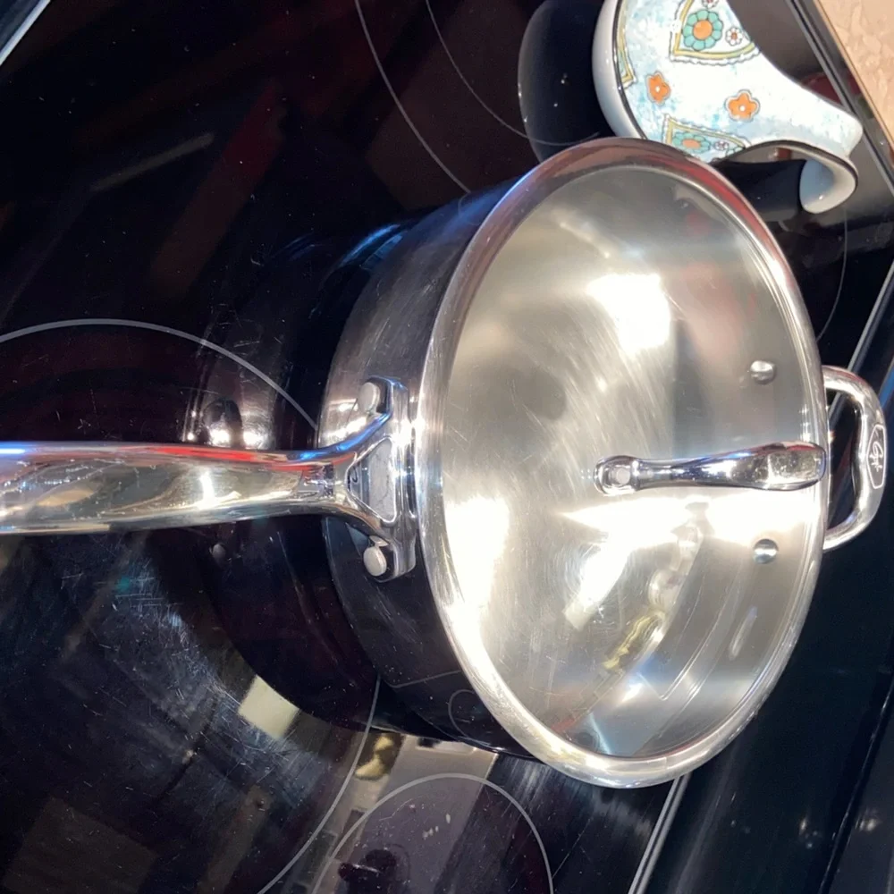 Guy Fieri Large 4 Quart Stainless Steel Stove Top Cookware & Original Lid- VGU